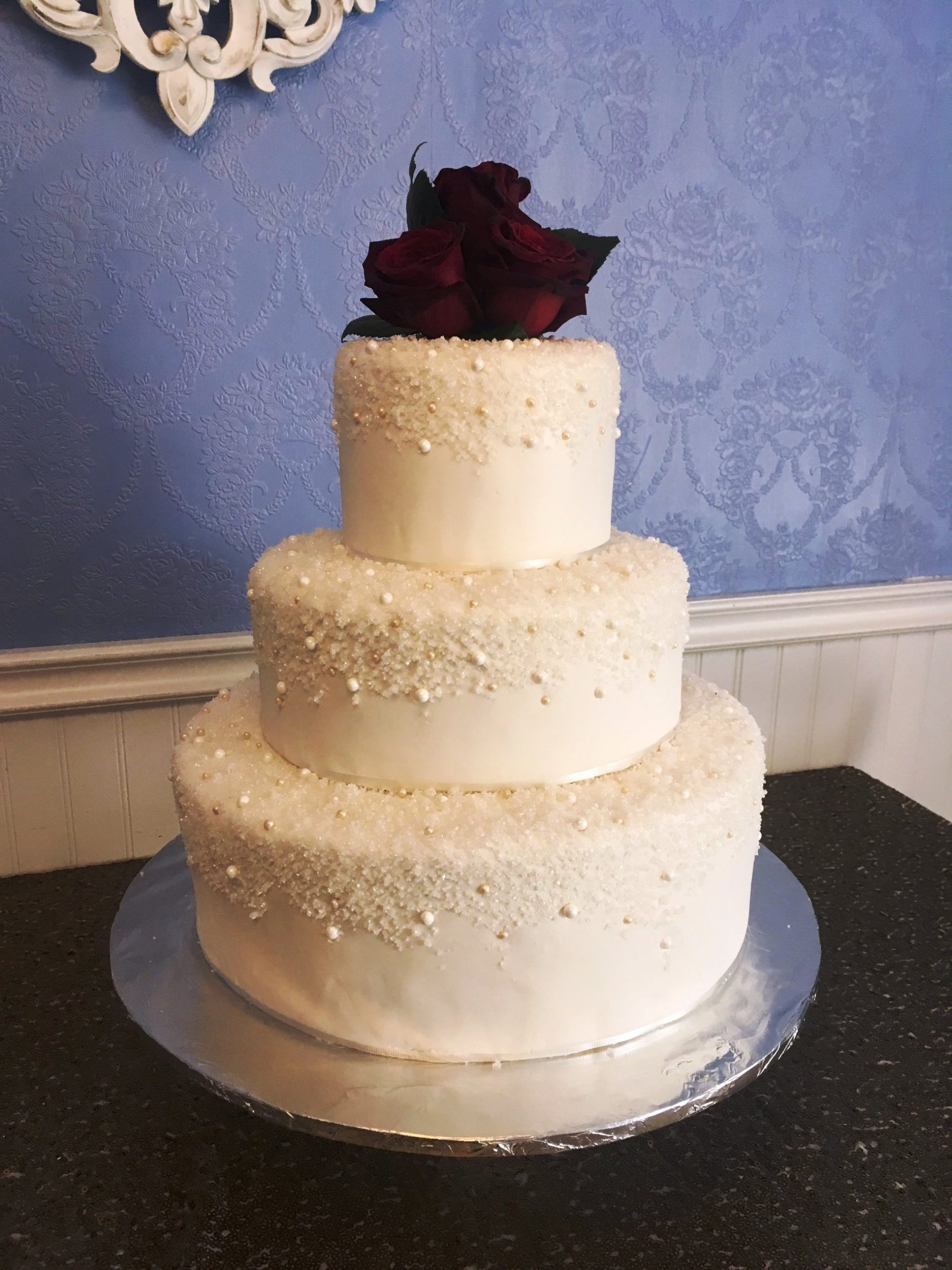 Brushed Embroidery and Peonies - French Wedding Cakes